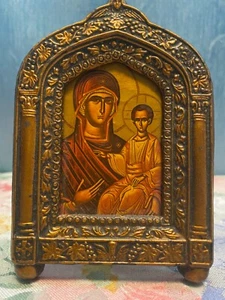 Madonna and Child Virgin of Kazan Christ Plastic Frame Russian Orthodox - Picture 1 of 3