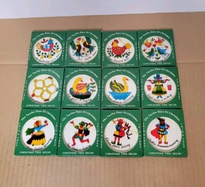 Vintage Trim a Tree 12 Twelve Days of Christmas Ornaments Full Set (READ!!) - Picture 1 of 10