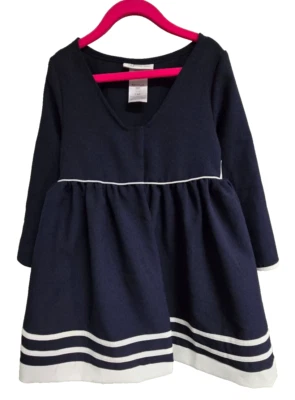 Abrigo BONNIE JEAN Niña Pequeña 4T Azul Marino Imperio Rayas Nuevo con Etiquetas Marinero Náutico Foto 1 de 4