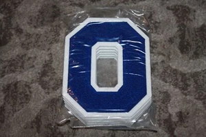 Vintage School Letterman Varsity chenille Letter O ZERO Sports sew on patch BLUE - Picture 1 of 1