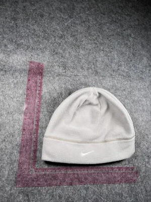 Nike Beanie Toque Youth One Size Light Gray Knit 100% Polyester Outdoors Ski - Image 1 of 4