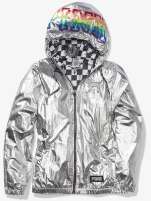 Victoria's Secret розовый Fashion Show блестящий кампус Anorak куртка с капюшоном отличный подарок - Изображение 1 из 4