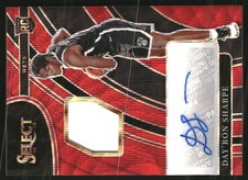 2021-22 Select Rookie Jersey Autographs Prizms Red Wave #6 Day'Ron Sharpe Auto