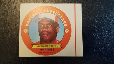 Tim Raines Montreal Expos 1988 Fantastic Sam's Baseball Superstars SQUARE CUT - Image 1 of 2
