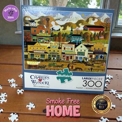 Charles Wysocki Pete’s Gambling Hall 300 piezas grandes rompecabezas COMPLETO + póster Foto 1 de 4