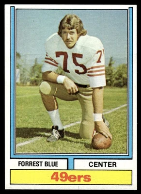 1974 Topps Football Card Forrest Blue San Francisco 49ers #124 EX-MT+ - Image 1 of 2