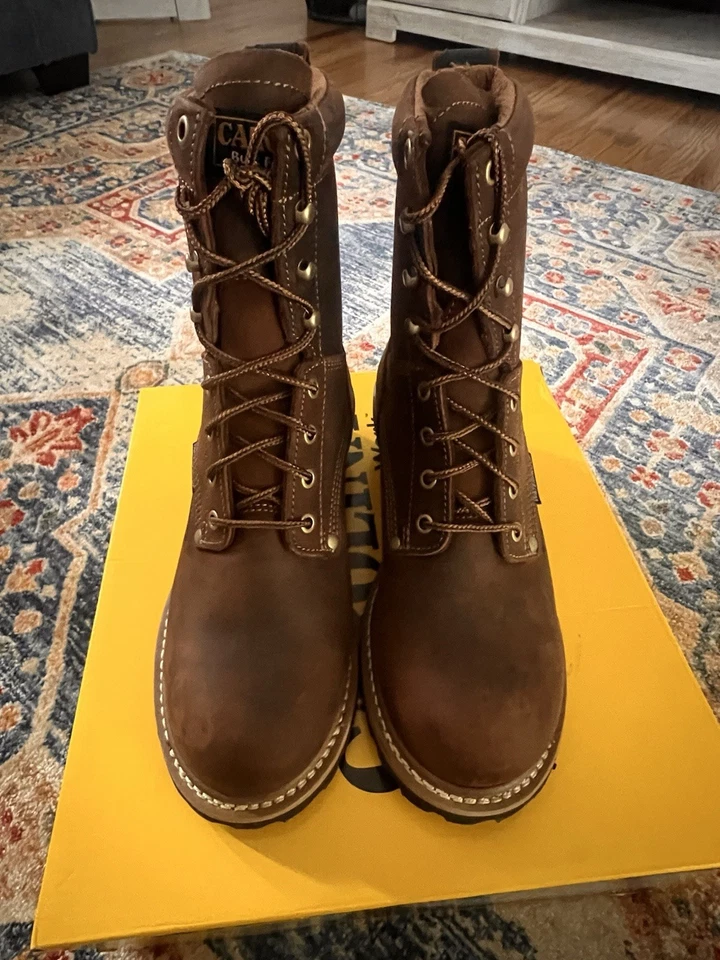 Carolina Elm Women's 8" Leather WP Comp Safety Toe Logger Boot Brown Size 8.5 M - Image 1 of 4