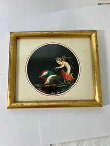 FRAMED ART PRINT PAINTING POMPEI AMORINO SU DELFINI FISH CHARIOT O4112A READ* - Picture 1 of 19