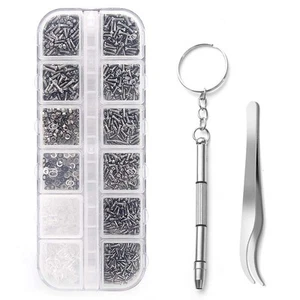 Becory Kit Riparazione Occhiali, 1100Pcs Piccole Viti e 5 Paia Naselli Macchia... - Foto 1 di 7