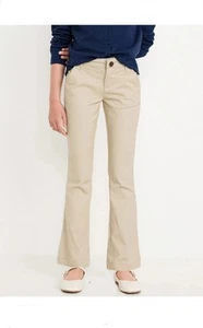 NWT Old Navy Girl's Uniform Bootcut Pants Khaki Size 12 - Picture 1 of 7