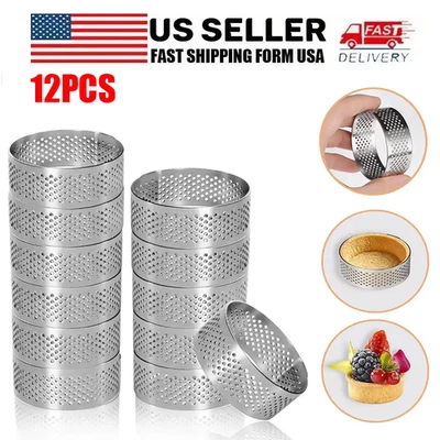 12 PIEZAS Anillos Redondos para Tarta Acero Inoxidable Anillo para Pasteles Metal Pastelería Anillo Moldes Foto 1 de 4