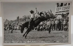 Harry Tompkins on Red Dot - CHEYENNE Frontier Days '49 - POST CARD listing #8278 - Picture 1 of 9