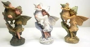 Fairy Garden Stakes Fairy Child holding Baby in a bud Snow Forrest Earth - Picture 1 of 30