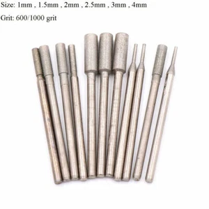 Diamond Burr Grinding Polishing Drill Bit 3/32'' Shank For Jewelry 400 1200 Grit - Picture 1 of 5