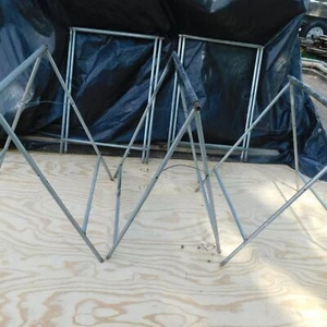 2 pc Set Table Stands Saw Horses Booth Tables Garage Sale display Tables Steel - Picture 1 of 2