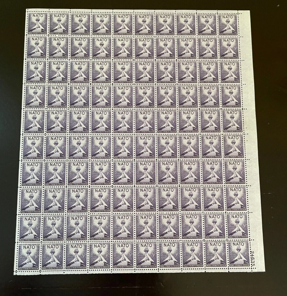 SC# 1008 MNH Sheet of the NATO 3 Cent Stamps - Image 1 of 1