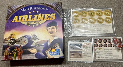 Airlines Europe Board Game, 2011 Rio Grande Games Alan R Moon's  + 3 Expansions - Image 1 of 4