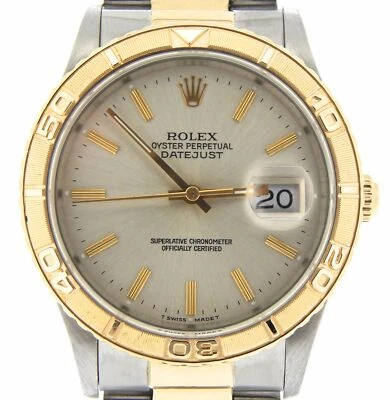 Rolex Datejust Turn-O-Graph Mens 2Tone 18K Gold Stainless Steel Watch 16263 - Image 1 of 4