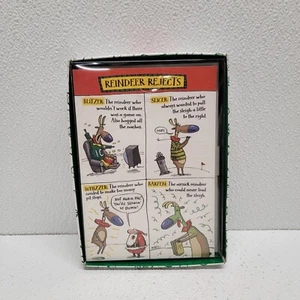 Shoebox Hallmark Christmas Cards Funny Reindeer Rejects Quantity 15 & Envelopes - Picture 1 of 19