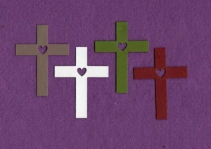 CROSS with heart Jesus Easter die cuts scrapbook cards - Picture 1 of 1