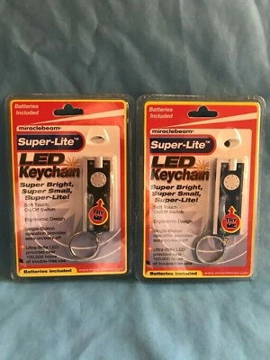 1 Black & 1 Blue New Super-Lite LED Keychains w/ Miracle-Beam 2 Flashlights!! - Image 1 of 4