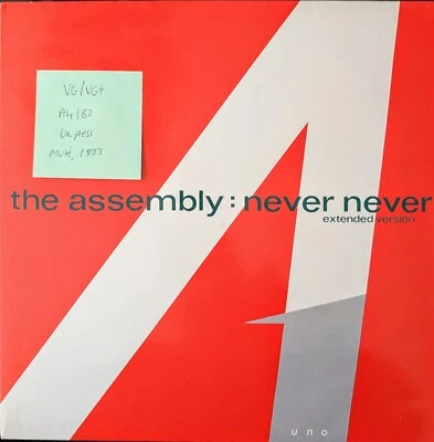 Assembly Never Never Vinyl Record VG/VG+ TINY1 1983 - Image 1 of 2