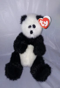 Ty CHECKERS Panda Bear Beanie Babies 1993 Ty Attic Treasures VINTAGE RARE NEW - Picture 1 of 6