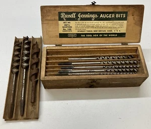 Vintage 12 Piece Set Stanley Russell Jennings Auger Drill Brace Bits Boxed - Picture 1 of 7