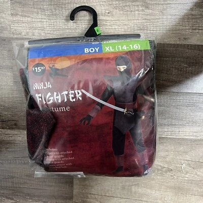 Disfraz de Luchador Ninja Rojo y Negro de Fun World Walmart Talla Niño XL 14-16 Foto 1 de 4