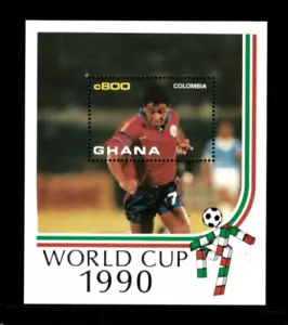 Ghana 1990 - World Cup Colombia - Souvenir Stamp Sheet - Scott #1256 - MNH - Picture 1 of 1