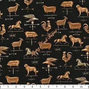 RJR DAN MORRIS "HAPPY HOMESTEAD" 2057-002 WEATHER VANES FABRIC PRICED @ 1/2 YD - Picture 1 of 1