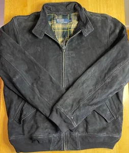$998 Polo Ralph Lauren Men's SZ L G9 Barracuda Suede Bomber Jacket Navy New - Picture 1 of 5