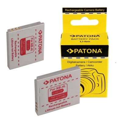 2x Akku für Canon NB-4L NB4L Ixus 30 40 50 55 60 65 70 75 Powershot SD200 Patona - Bild 1 von 4