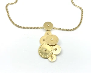 BVLGARI Cicladi Necklace 18K Yellow Gold 10.5 DWT 7 Disc 18" - Picture 1 of 10