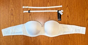NWT! - TORRID Push-Up Strapless Multi-Way U/Wire Bra W/Lace Trim, Ivory, Sz 40DD - Picture 1 of 22