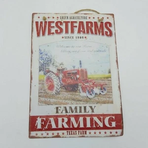 Family Farming Sign - 15-3/4" x 11" - Rustic Look - Green Agriculture WESTFARMS - Picture 1 of 5