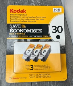 3-Pack Kodak 30 Series Black Ink Cartridges for Select Kodak All-in-One Inkjet - Picture 1 of 10