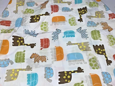 M9!¡GUAU! Sábana de cuna ajustada vintage POTTERY BARN KIDS Safari Selva Zoo Animales Foto 1 de 4