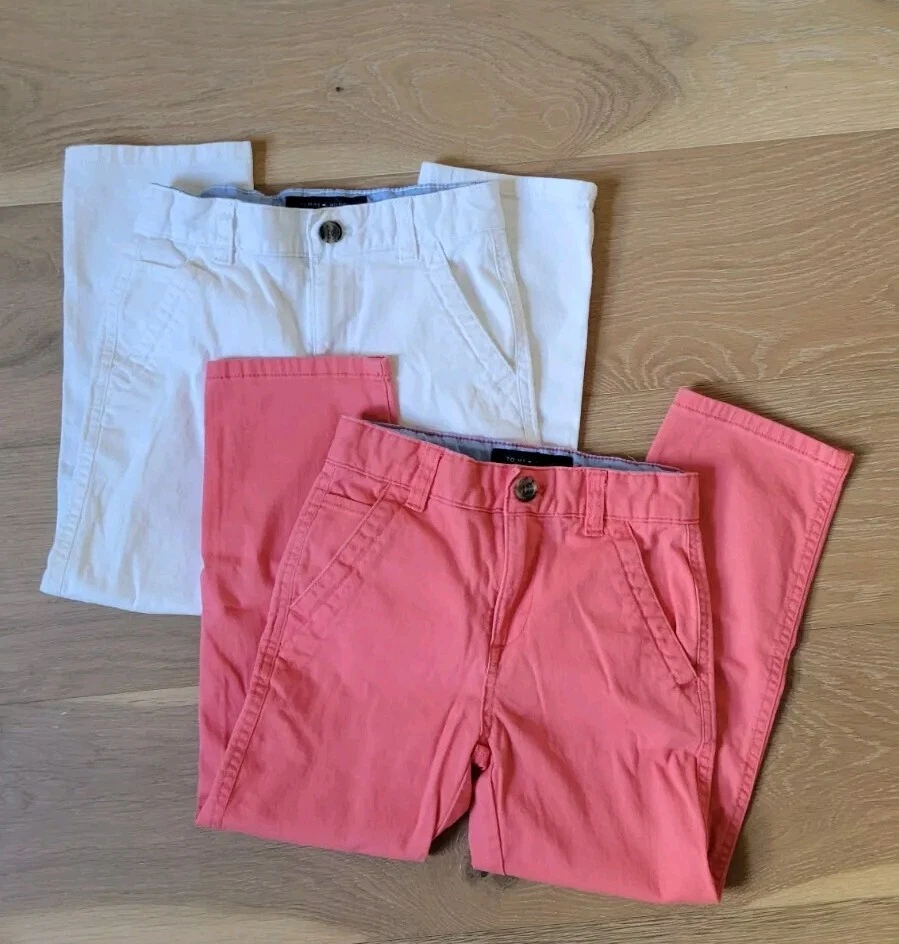 Bundle! Kids Tommy Hilfiger Cotton Classic Chino Pants Boy Size 7 Elastic Pocket - Image 1 of 4