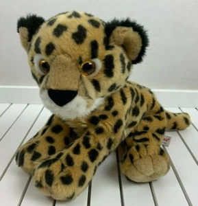 Juguete de peluche guepardo leopardo aurora animal de peluche gato salvaje 13" gorro gato de colección - Imagen 1 de 4