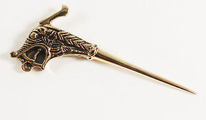 Viking Dragon Cloak Pin or Hair Pin Spike --- Norse/Bronze/Gold/Celtic/Brooch