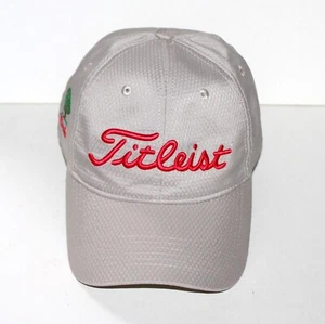Titleist Member Golfmütze Kappe beige rot dünn verstellbarer Rücken weicher Stoff Outdoor - Bild 1 von 9