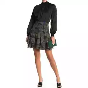 REISS 'Muriel' Jungle Print Mini Skirt / Size 24'' Waist / Fully Lined / Size 4 - Picture 1 of 5