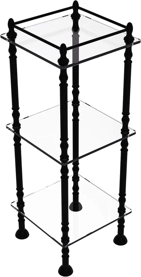 Allied Brass ET-14X143TGL Three Tier 14" x 14" Shelves Etagere, Matte Black NEW! - image 1 of 1