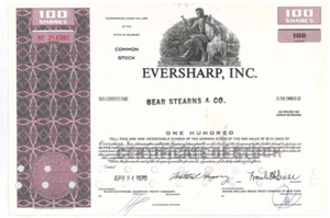 Certificado de stock Eversharp emitido a Bear Stearns - Imagen 1 de 1