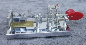 Vintage VIBROPLEX Lightning Bug TELEGRAPH KEY Deluxe Chrome - Zdjęcie 1 z 13