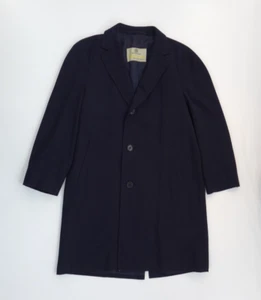 Vintage 1960's Aquascutum Mac / Cocoon Coat - Navy Blue Wool - 3 Button - Picture 1 of 21