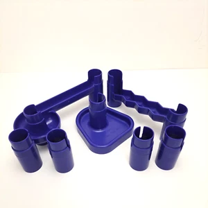 Discovery Toys Super Marbleworks Marble Run Zig Zag Blue Replacement 7 Part Lot - Picture 1 of 6