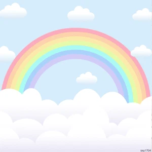 RAINBOW SKY PERSONALISED BIRTHDAY PARTY BANNER BACKDROP DECORATION - Picture 1 of 4