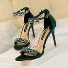 2023 Female 9cm High Heel Crystal Sandals Wedding Bride High Heel Shoes